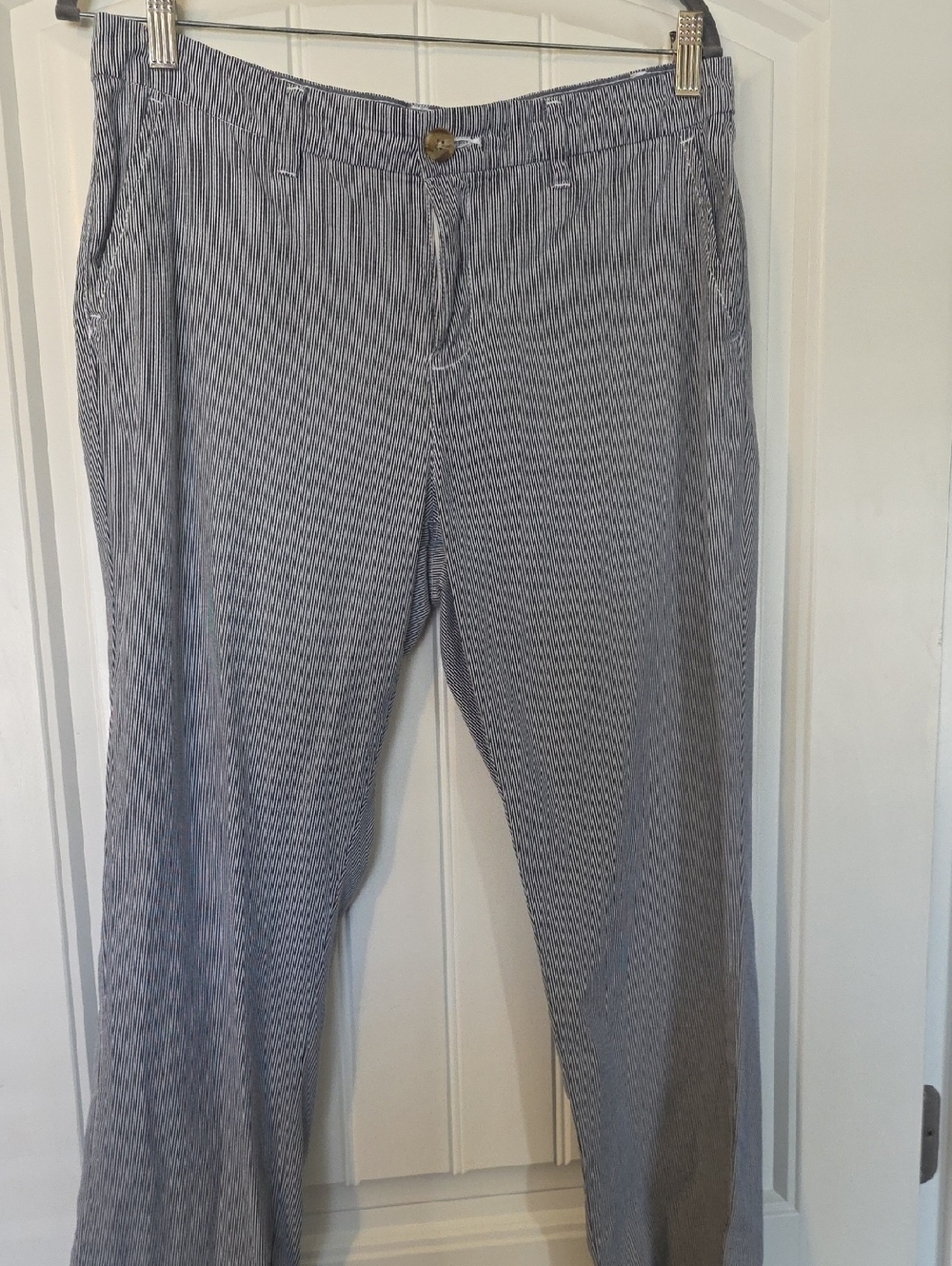 Tommy Hilfiger Navy and White Seersucker Capris